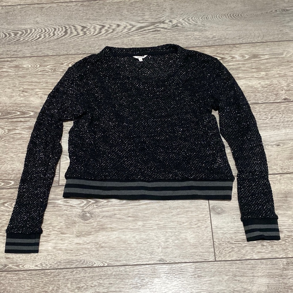 Splendid long sleeve Sparkly Black Top. Size S